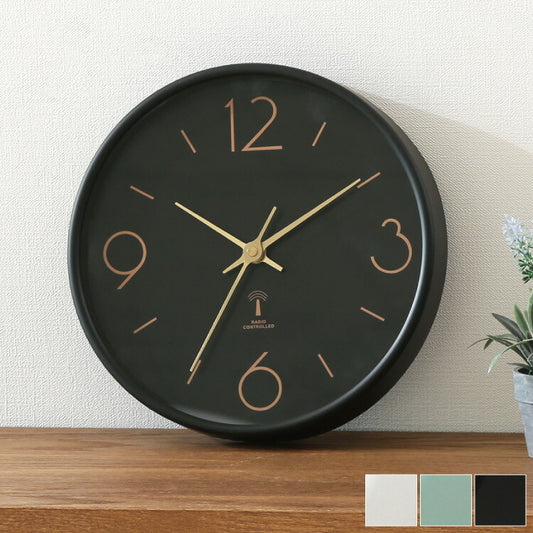 電波掛時計 電波時計 おしゃれ 北欧 かわいい 掛け時計 アンティーク インテリア 子供部屋 時計 ナチュラル ゴールド(代引不可)