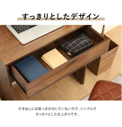 組立簡単 片袖デスク パソコンデスク 幅110 奥行40 高さ74.5 シンプル おしゃれ オフィスデスク 学習デスク 引き出し 木目 木製