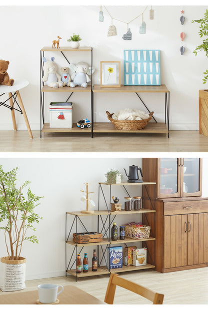 ワイヤーラック 3段 幅62cm 木目調 スチール 組み立て簡単 工具不要 おしゃれ 北欧 収納 スチールラック ワイヤーラック スチールシェルフ 子供部屋 洗面所 ディスプレイラック 隙間収納 すきま収納(代引不可)