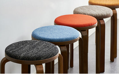 スツール 木製 スタッキングスツール 同色6脚セット ファブリック 曲木 省スペース スタッキング 積み重ね コンパクト 北欧 おしゃれ 椅子 イス チェア いす オットマン