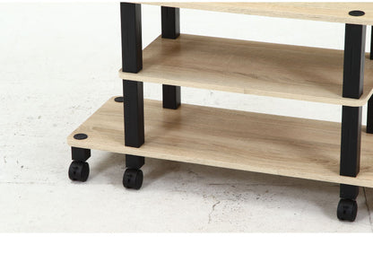 工具不要 テレビ台 キャスター付き 幅80cm オープンラック 木目調 収納家具 テレビボード リビングボード サイドボード TV台 TVボード AV機器 リビング ダイニング