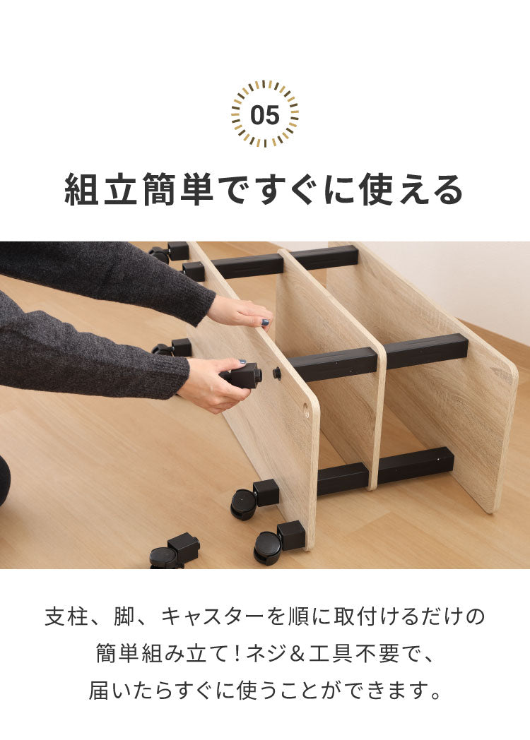 工具不要 テレビ台 キャスター付き 幅80cm オープンラック 木目調 収納家具 テレビボード リビングボード サイドボード TV台 TVボード AV機器 リビング ダイニング