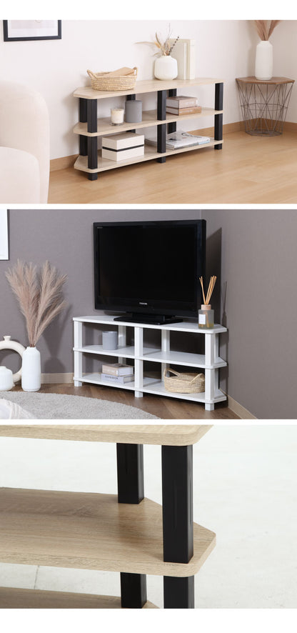 工具不要 コーナーテレビ台 コーナー用 幅100cm オープンラック 木目調 収納家具 テレビボード リビングボード サイドボード TV台 TVボード AV機器 リビング ダイニング