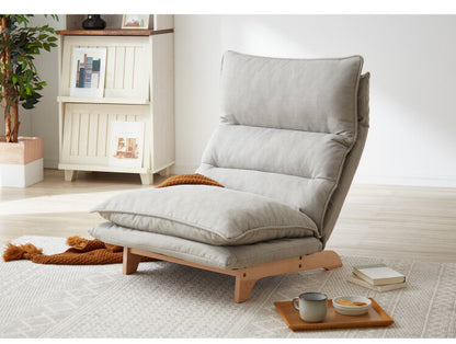 リクライニング ローソファ 1人掛け 6段階調節 ヘッド5段階ギア パーソナルチェア ハイバック 座椅子 ロータイプ ソファ sofa 北欧 ナチュラル ファブリック(代引不可)