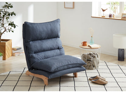 リクライニング ローソファ 1人掛け 6段階調節 ヘッド5段階ギア パーソナルチェア ハイバック 座椅子 ロータイプ ソファ sofa 北欧 ナチュラル ファブリック(代引不可)