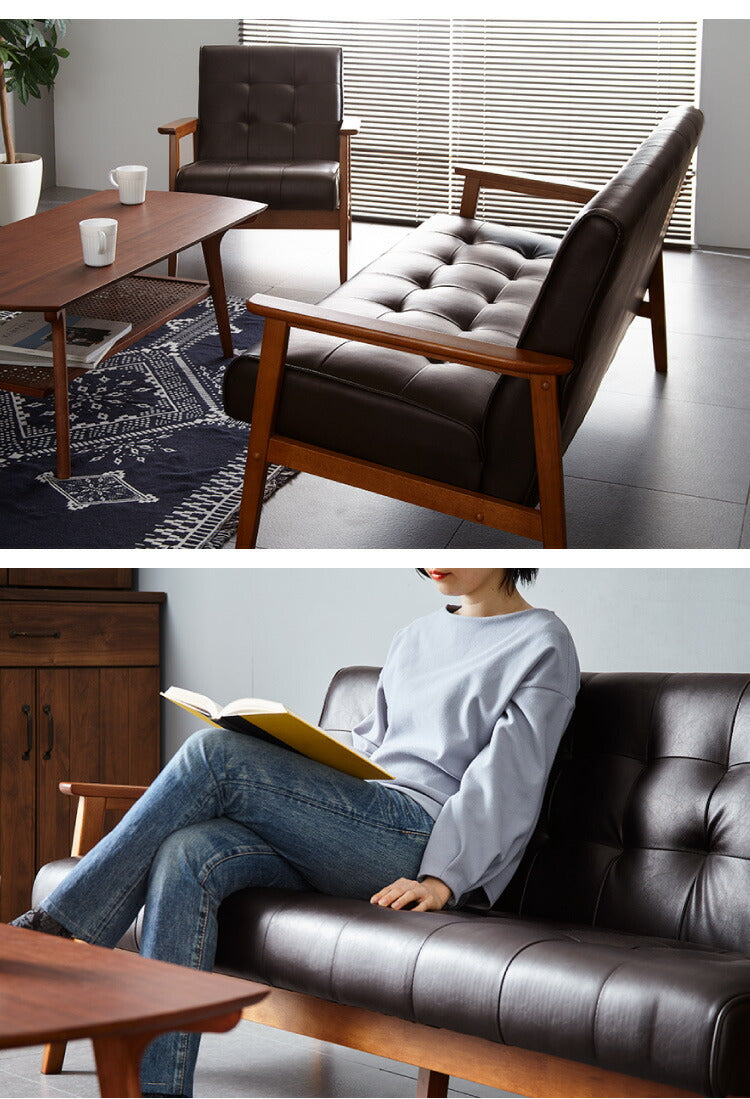 ソファー 2人掛けソファ 幅135 ヴィンテージ レザー 2人掛けソファー 二人掛け ダイニングチェア ベンチ コンパクトソファー