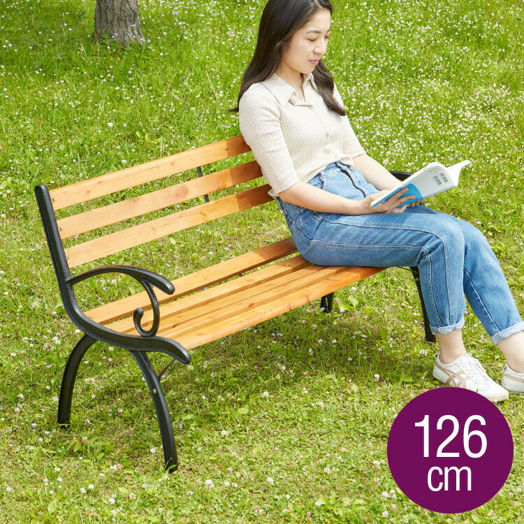 ベンチ ガーデンベンチ 幅126 ガーデンファニチャー ガーデンチェア 雨ざらし おしゃれ ガーデニング テラス アウトドア バルコニー(代引不可)