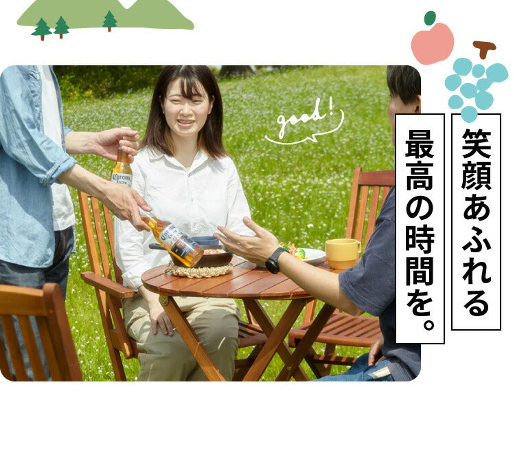 ガーデンチェア フォールディングチェア 肘付き 単品 庭 折りたたみ ガーデンファニチャーセット 雨ざらし おしゃれ ガーデニング テラス アウトドア バルコニー 木製 アカシア(代引不可)