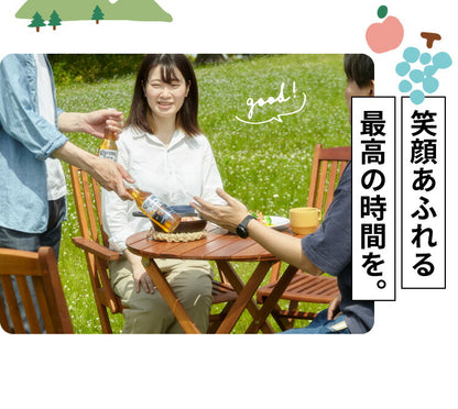 ガーデン テーブル セット 3点セット ラウンドテーブル 折りたたみ 肘付き ガーデンチェア アカシア 木製 ガーデンファニチャー 雨ざらし おしゃれ ガーデニング テラス アウトドア バルコニー(代引不可)