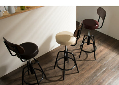 バースツール 背付 回転チェア カウンターチェア 背もたれ バーチェア レトロ モダンチェア ハイチェア レトロ チェア スツール(代引不可)