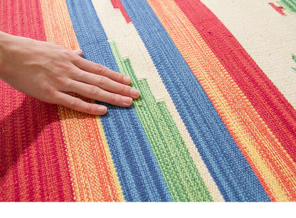 キリム コットンマット 70×120 ラグ ラグマット アジアン インド 玄関マット キッチンマット バスマット 洗える 長方形