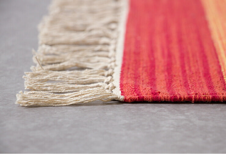 キリム コットンマット 70×120 ラグ ラグマット アジアン インド 玄関マット キッチンマット バスマット 洗える 長方形