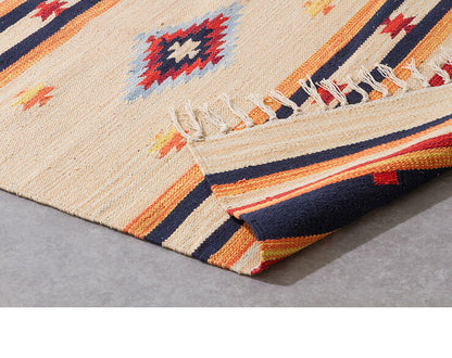 キリム コットンマット 70×120 ラグ ラグマット アジアン インド 玄関マット キッチンマット バスマット 洗える 長方形