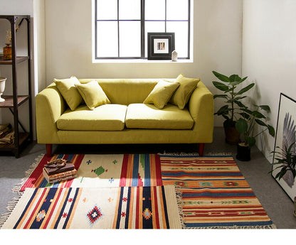 キリム コットンマット 70×120 ラグ ラグマット アジアン インド 玄関マット キッチンマット バスマット 洗える 長方形