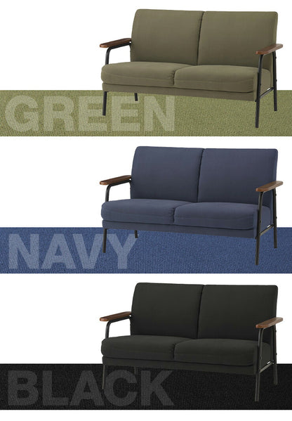 アイアンウッドソファ ファブリックタイプ 2人掛け 木肘 インダストリアル アイアン 木製 ソファ ソファー 2P シンプル 二人掛け ソファインテリア