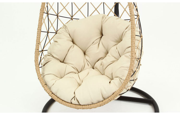 ハンギングチェア 野外 クッション付き ベランダ ガーデン 大型 北欧 おしゃれ 卵型 たまご型 エッグ型 リラックスチェア パーソナルチェア(代引不可)