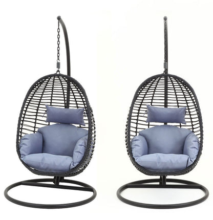 ハンギングチェア 野外 クッション付き ベランダ ガーデン 大型 北欧 おしゃれ 卵型 たまご型 エッグ型 リラックスチェア パーソナルチェア(代引不可)