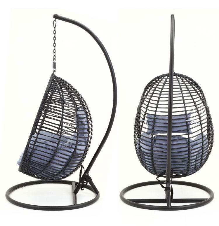 ハンギングチェア 野外 クッション付き ベランダ ガーデン 大型 北欧 おしゃれ 卵型 たまご型 エッグ型 リラックスチェア パーソナルチェア(代引不可)