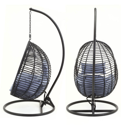 ハンギングチェア 野外 クッション付き ベランダ ガーデン 大型 北欧 おしゃれ 卵型 たまご型 エッグ型 リラックスチェア パーソナルチェア(代引不可)