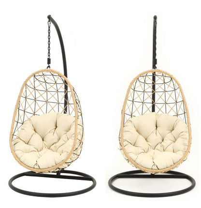 ハンギングチェア 野外 クッション付き ベランダ ガーデン 大型 北欧 おしゃれ 卵型 たまご型 エッグ型 リラックスチェア パーソナルチェア(代引不可)