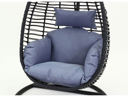 ハンギングチェア 野外 クッション付き ベランダ ガーデン 大型 北欧 おしゃれ 卵型 たまご型 エッグ型 リラックスチェア パーソナルチェア(代引不可)