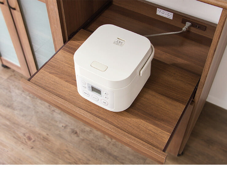 キッチンカウンター サージュ カウンターテーブル 食器棚 引き戸 レンジ台 幅120cm キャスター キッチン収納 木製