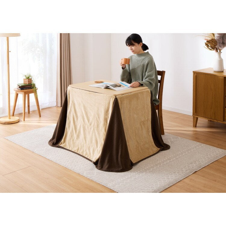 こたつ2点セット 70×50cm 長方形 ハイタイプ こたつテーブル こたつ布団 こたつ 掛け布団 コタツ 炬燵 火燵 リビング ダイニング 省エネ 節電 おしゃれ 北欧 かわいい テーブル デスク 机(代引不可)