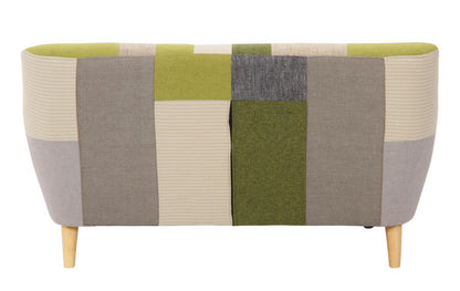 ソファ 2人掛け 幅134 パッチワーク おしゃれ 北欧 ファブリック カフェ ソファー sofa 二人掛け 2P ローソファ フロアソファ かわいい(代引不可)