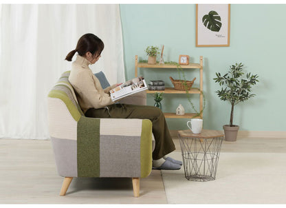 ソファ 3人掛け 幅182 パッチワーク おしゃれ 北欧 ファブリック カフェ ソファー sofa 三人掛け 3P ローソファ フロアソファ かわいい(代引不可)