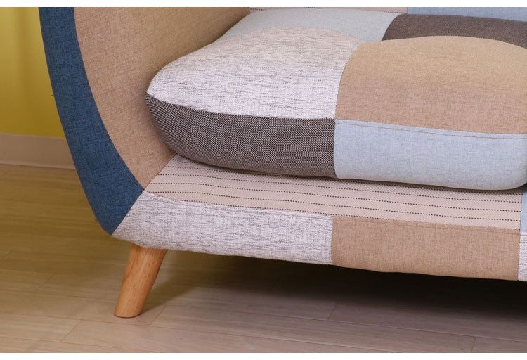 ソファ 3人掛け 幅182 パッチワーク おしゃれ 北欧 ファブリック カフェ ソファー sofa 三人掛け 3P ローソファ フロアソファ かわいい(代引不可)