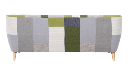 ソファ 3人掛け 幅182 パッチワーク おしゃれ 北欧 ファブリック カフェ ソファー sofa 三人掛け 3P ローソファ フロアソファ かわいい(代引不可)