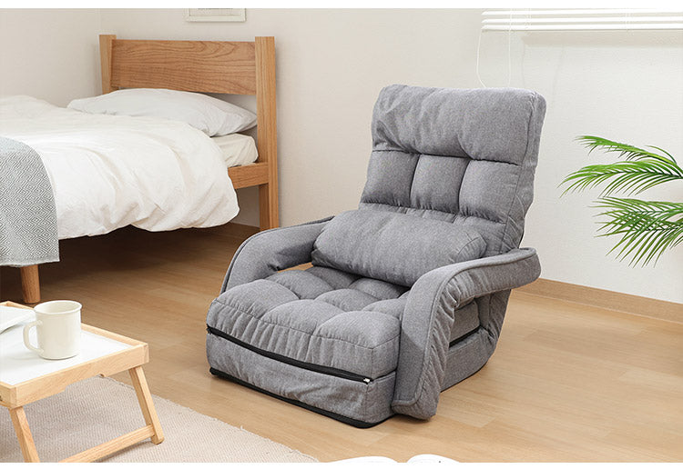 座椅子 リクライニング コンパクト フラット 多機能 肉厚 クッション リビング 折り畳み フロアソファ 椅子 チェア リラックス(代引不可)