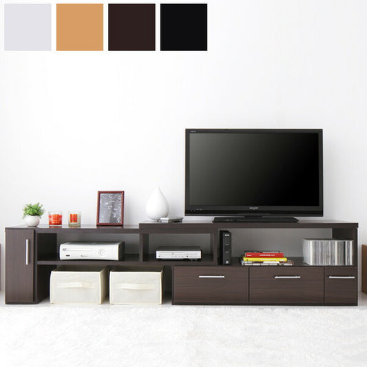 伸縮ローボードテレビ台[Loniel]ロニエル 完成品 伸縮テレビ台 コーナー ローボード TV台 省スペース 木製 TVボード(代引不可)