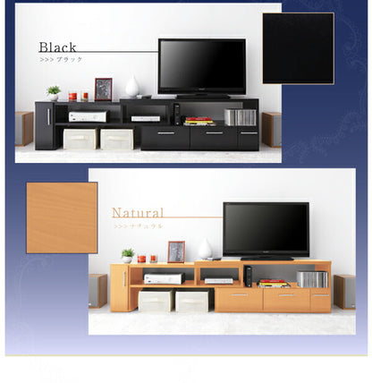 伸縮ローボードテレビ台[Loniel]ロニエル 完成品 伸縮テレビ台 コーナー ローボード TV台 省スペース 木製 TVボード(代引不可)