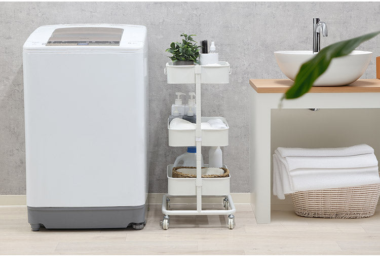 ワゴン 高さ調節可能 3段 収納ワゴン 組立簡単 ねじ不要 キャスター付き 収納ラック ナチュラル バスケット 可動式 トローリーワゴン(代引不可)