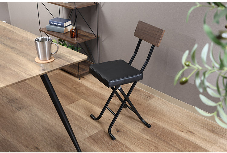 スリムチェア 折り畳み式 4点セット 背もたれ付き 肉厚 クッション コンパクト 軽量 キッチン 腰掛け スツール 椅子(代引不可)