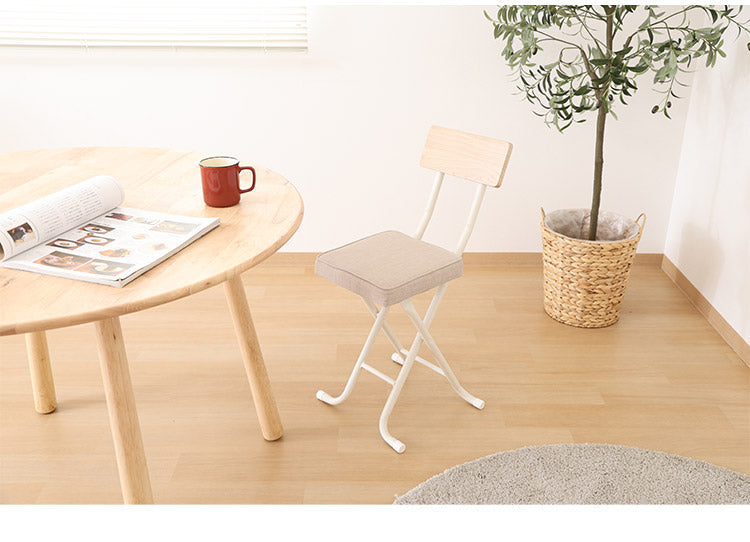 スリムチェア 折り畳み式 4点セット 背もたれ付き 肉厚 クッション コンパクト 軽量 キッチン 腰掛け スツール 椅子(代引不可)