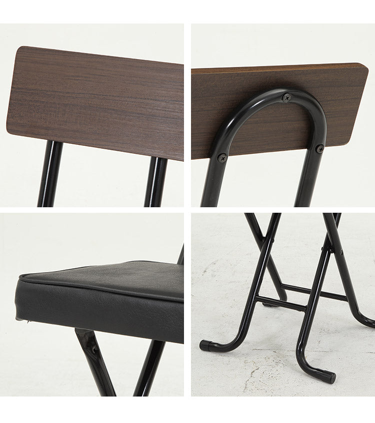 スリムチェア 折り畳み式 4点セット 背もたれ付き 肉厚 クッション コンパクト 軽量 キッチン 腰掛け スツール 椅子(代引不可)