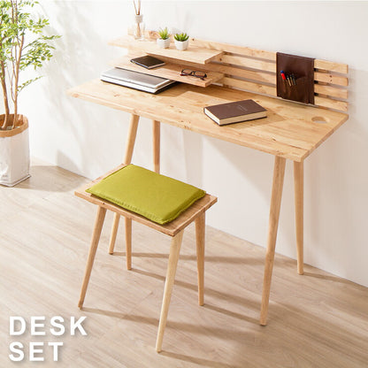 Natural Signature デスクセット 机 在宅ワーク 在宅勤務 テレワーク デスク チェア イス 棚 収納 天然木 アンティーク シンプル モダン 北欧 ナチュラル(代引不可)