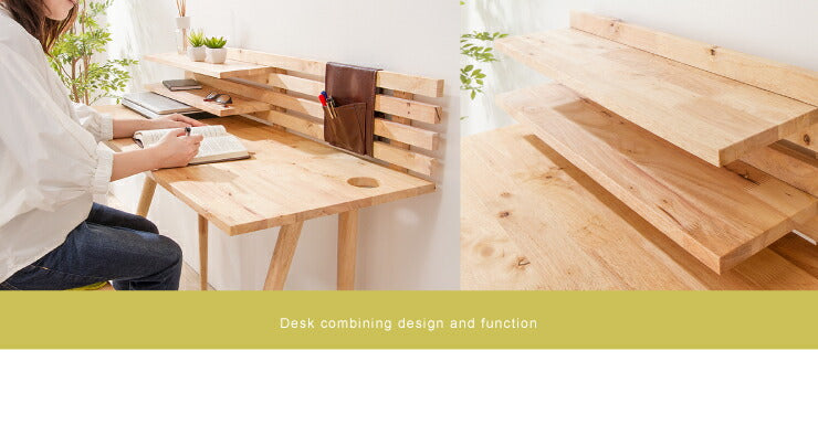 Natural Signature デスクセット 机 在宅ワーク 在宅勤務 テレワーク デスク チェア イス 棚 収納 天然木 アンティーク シンプル モダン 北欧 ナチュラル(代引不可)