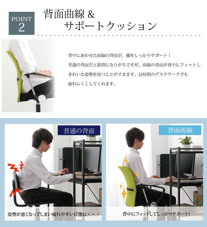 オフィスチェア メッシュバックチェア ハンター 在宅ワーク 在宅勤務 テレワーク 肘掛けあり オフィス クッション付 チェア チェアー メッシュ(代引不可)