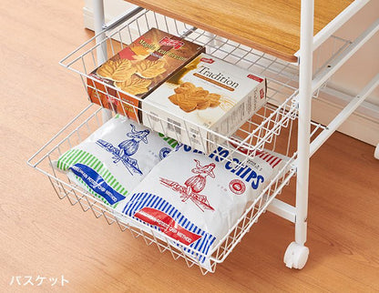 レンジワゴン 幅51.5cm 高さ140.5cm キャスター付き レンジ台 レンジボード レンジラック キッチンラック ラック キッチン収納(代引不可)