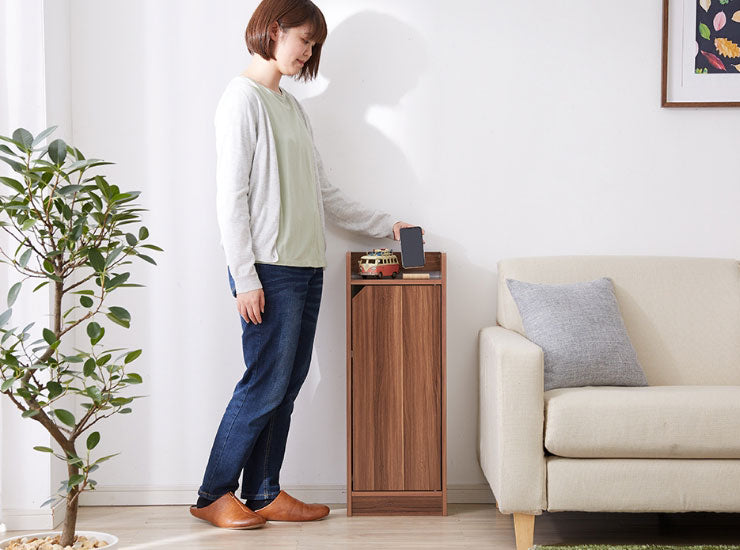 ルーター収納 Wi-Fi 収納 幅30 高さ80cm スリムラック サイドテーブル ナイトテーブル 電話台 隙間収納 電源タップ 薄型