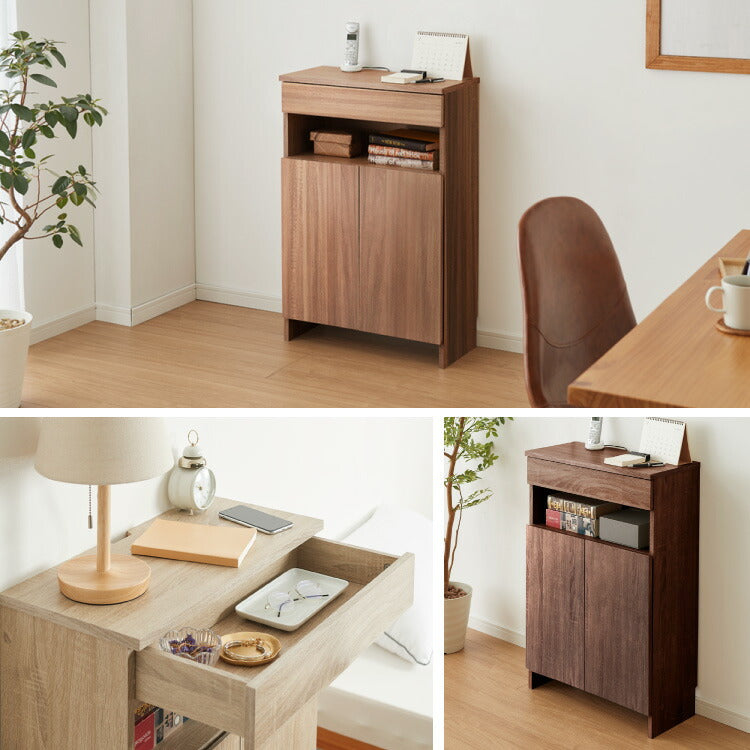 ルーター収納ボックス 電話台 Wi-Fi ラック 幅60 ケーブルボックス FAX台 木製 キャビネット 壁面収納 隙間収納 スリムラック 電源タップ コード収納 タップ収納 配線収納 コードボックス モデム