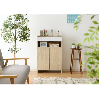 ルーター収納ボックス 電話台 Wi-Fi ラック 幅60 ケーブルボックス FAX台 木製 キャビネット 壁面収納 隙間収納 スリムラック 電源タップ コード収納 タップ収納 配線収納 コードボックス モデム