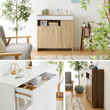 キャビネット 幅90 ルーター収納ボックス 電話台 Wi-Fi ラック スリムタイプ ケーブルボックス FAX台 木製 キャビネット 壁面収納 隙間収納 スリムラック 電源タップ コード収納 タップ収納 配線収納