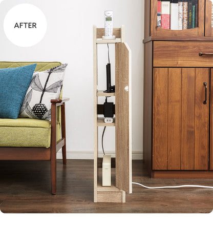 ルーター収納 Wi-Fi 収納 幅15 高さ90cm スリムラック サイドテーブル ナイトテーブル 電源タップ 電話台 隙間収納 薄型