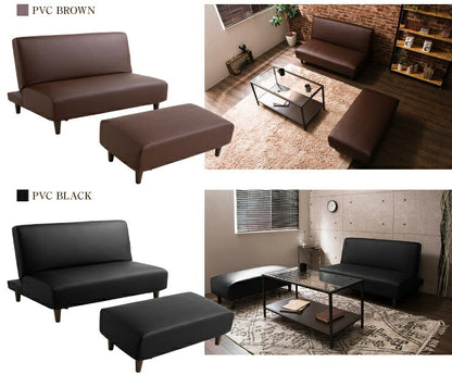 ソファベッド 2人掛け オットマン付き ソファ 幅120cm リクライニング ソファー ベッド ソファーベット 二人掛け