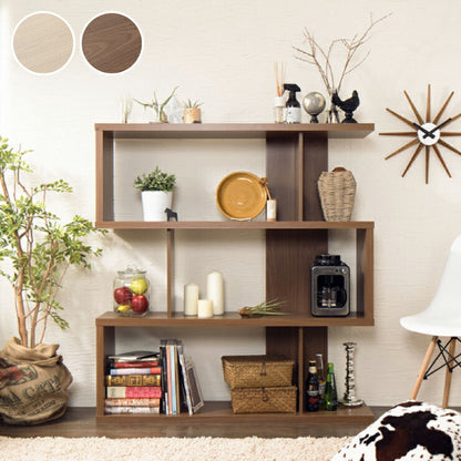 S型ディスプレイシェルフ 3段 ラック 収納 おしゃれ 棚 ラック ブックシェルフ コレクション オープンラック(代引不可)