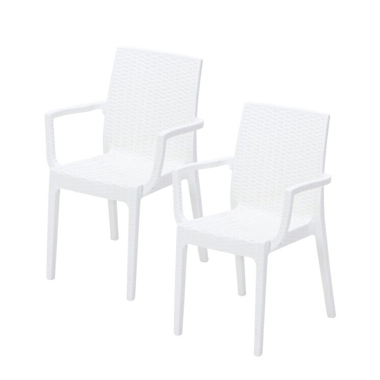 イタリア製・モダンデザインガーデンファニチャーシリーズ【Stella】ステラ 肘ありチェア2脚組(代引不可)